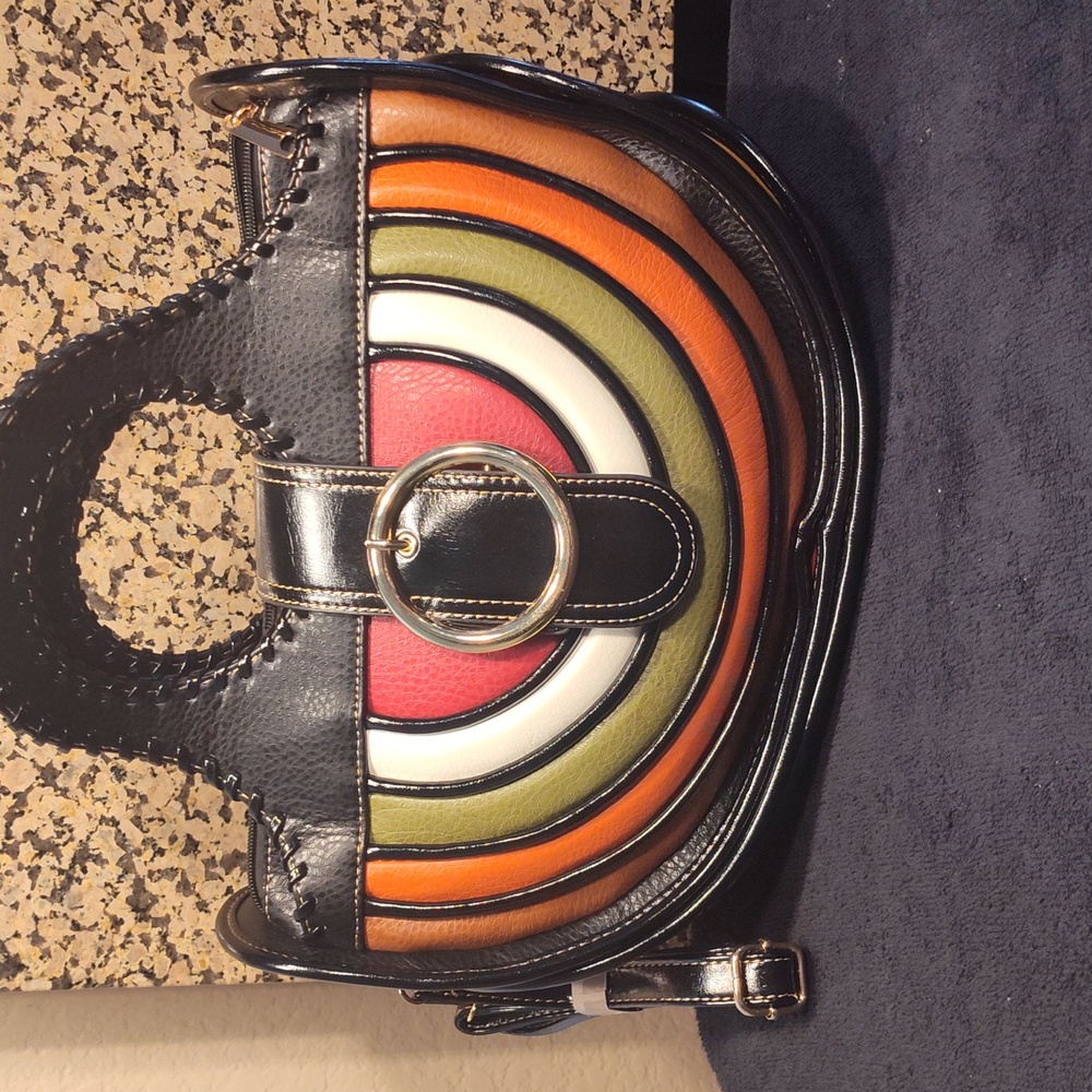 Chic Multicolor Leather Shoulder Bag - Picture 7 of 7